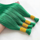 Stragiht 100% Raw Virgin  Human Hair Bundles - (No Weft) Bulk Hair / Dark Emerald Green LINKTOWIG