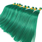 Stragiht 100% Raw Virgin  Human Hair Bundles - (No Weft) Bulk Hair / Dark Emerald Green LINKTOWIG