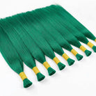 Stragiht 100% Raw Virgin  Human Hair Bundles - (No Weft) Bulk Hair / Dark Emerald Green LINKTOWIG