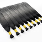 Stragiht 100% Raw Virgin  Human Hair Bundles - (No Weft) Bulk Hair / Dark Roots LINKTOWIG