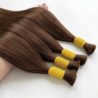 Stragiht 100% Raw Virgin  Human Hair Bundles - (No Weft) Bulk Hair / Espresso Brown LINKTOWIG