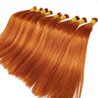 Stragiht 100% Raw Virgin  Human Hair Bundles - (No Weft) Bulk Hair / Ginger Orange LINKTOWIG