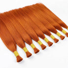 Stragiht 100% Raw Virgin  Human Hair Bundles - (No Weft) Bulk Hair / Ginger Orange LINKTOWIG