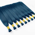 Stragiht 100% Raw Virgin  Human Hair Bundles - (No Weft) Bulk Hair / Midnight Blue LINKTOWIG