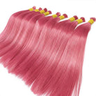 Stragiht 100% Raw Virgin  Human Hair Bundles - (No Weft) Bulk Hair / pink LINKTOWIG