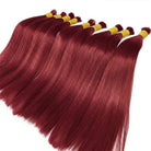 Stragiht 100% Raw Virgin  Human Hair Bundles - (No Weft) Bulk Hair / Ruby Red LINKTOWIG