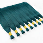 Stragiht 100% Raw Virgin  Human Hair Bundles - (No Weft) Bulk Hair / Teal Green LINKTOWIG