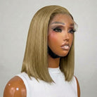 Straight Bob Side Part  HD Lace Front Wig 100% Virgin Human Hair / Ash Brown LINKTOWIG