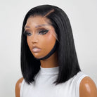 Straight Bob Side Part  HD Lace Front Wig 100% Virgin Human Hair / Black LINKTOWIG