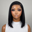 Straight Bob Side Part  HD Lace Front Wig 100% Virgin Human Hair / Black LINKTOWIG