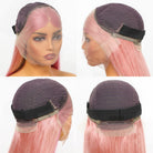 Straight Bob Side Part  HD Lace Front Wig 100% Virgin Human Hair / Bubblegum Pink LINKTOWIG