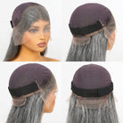 Straight Bob Side Part  HD Lace Front Wig 100% Virgin Human Hair / Charcoal Grey LINKTOWIG