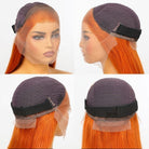 Straight Bob Side Part  HD Lace Front Wig 100% Virgin Human Hair / Ginger Orange LINKTOWIG