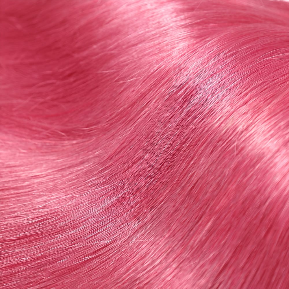 Straight Bob Side Part  HD Lace Front Wig 100% Virgin Human Hair / pink LINKTOWIG