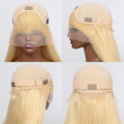Straight Bob Side Part  HD Lace Front Wig 100% Virgin Human Hair / Platinum Blonde LINKTOWIG