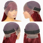 Straight Bob Side Part  HD Lace Front Wig 100% Virgin Human Hair / Ruby Red LINKTOWIG