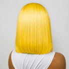 Straight Bob Side Part  HD Lace Front Wig 100% Virgin Human Hair / Yellow LINKTOWIG
