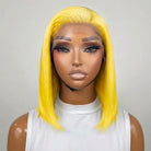 Straight Bob Side Part  HD Lace Front Wig 100% Virgin Human Hair / Yellow LINKTOWIG