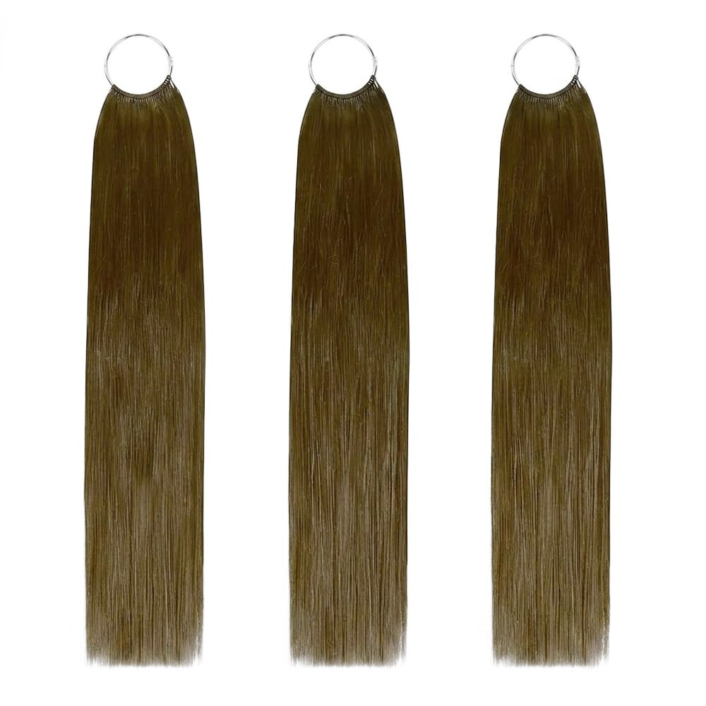 Straight Hair Bundles / Feather Hair Extensions — 100% Virgin Human Hair / Ash Brown LINKTOWIG