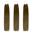 Straight Hair Bundles / Feather Hair Extensions — 100% Virgin Human Hair / Ash Brown LINKTOWIG