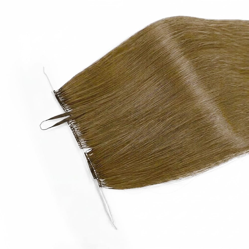 Straight Hair Bundles / Feather Hair Extensions — 100% Virgin Human Hair / Ash Brown LINKTOWIG