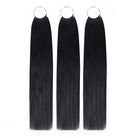 Straight Hair Bundles / Feather Hair Extensions — 100% Virgin Human Hair / Black LINKTOWIG