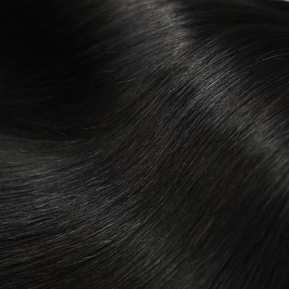 Straight Hair Bundles / Feather Hair Extensions — 100% Virgin Human Hair / Black LINKTOWIG