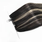 Straight Hair Bundles / Feather Hair Extensions — 100% Virgin Human Hair / Black and grey blended highlights LINKTOWIG