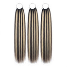 Straight Hair Bundles / Feather Hair Extensions — 100% Virgin Human Hair / Black and grey blended highlights LINKTOWIG