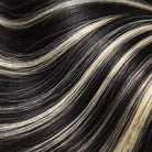 Straight Hair Bundles / Feather Hair Extensions — 100% Virgin Human Hair / Black and grey blended highlights LINKTOWIG