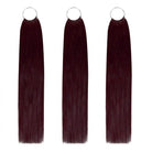 Straight Hair Bundles / Feather Hair Extensions — 100% Virgin Human Hair / Burgundy LINKTOWIG