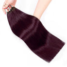 Straight Hair Bundles / Feather Hair Extensions — 100% Virgin Human Hair / Burgundy LINKTOWIG