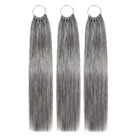 Straight Hair Bundles / Feather Hair Extensions — 100% Virgin Human Hair / Charcoal Grey LINKTOWIG