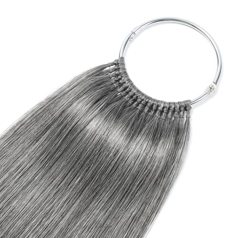 Straight Hair Bundles / Feather Hair Extensions — 100% Virgin Human Hair / Charcoal Grey LINKTOWIG