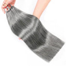 Straight Hair Bundles / Feather Hair Extensions — 100% Virgin Human Hair / Charcoal Grey LINKTOWIG