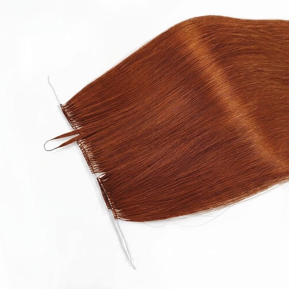 Straight Hair Bundles / Feather Hair Extensions — 100% Virgin Human Hair / Copper Orange LINKTOWIG