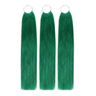 Straight Hair Bundles / Feather Hair Extensions — 100% Virgin Human Hair / Dark Emerald Green LINKTOWIG