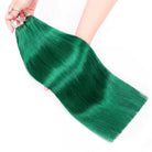 Straight Hair Bundles / Feather Hair Extensions — 100% Virgin Human Hair / Dark Emerald Green LINKTOWIG