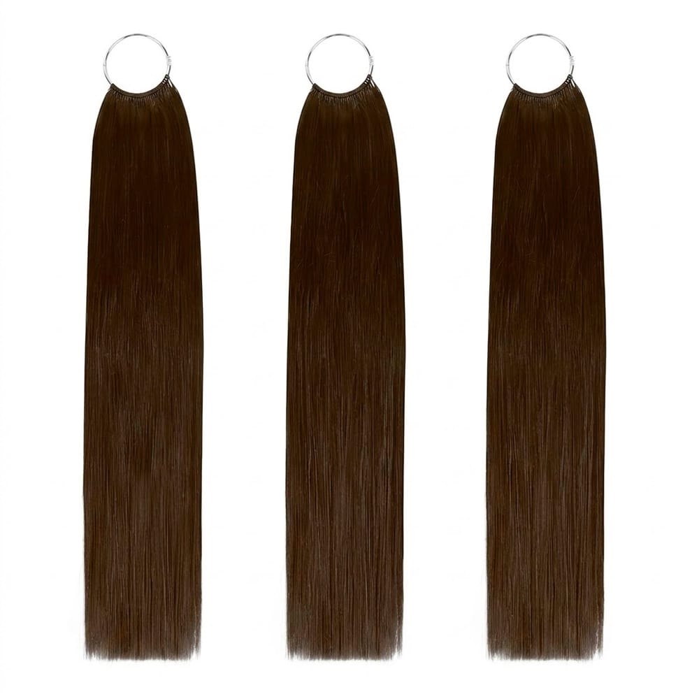Straight Hair Bundles / Feather Hair Extensions — 100% Virgin Human Hair / Espresso Brown LINKTOWIG