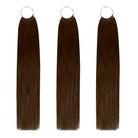 Straight Hair Bundles / Feather Hair Extensions — 100% Virgin Human Hair / Espresso Brown LINKTOWIG