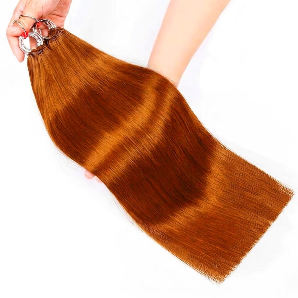 Straight Hair Bundles / Feather Hair Extensions — 100% Virgin Human Hair / Ginger Orange LINKTOWIG