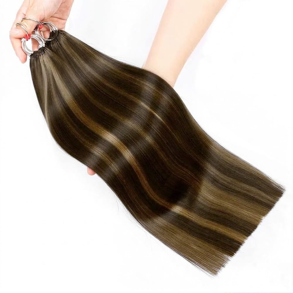 Straight Hair Bundles / Feather Hair Extensions — 100% Virgin Human Hair / Honey Brown LINKTOWIG