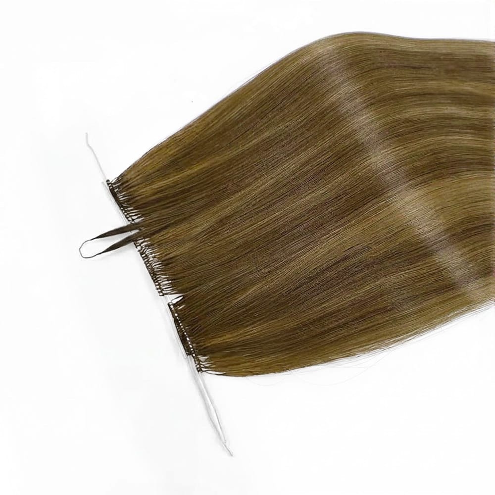 Straight Hair Bundles / Feather Hair Extensions — 100% Virgin Human Hair / Medium Chestnut Brown LINKTOWIG