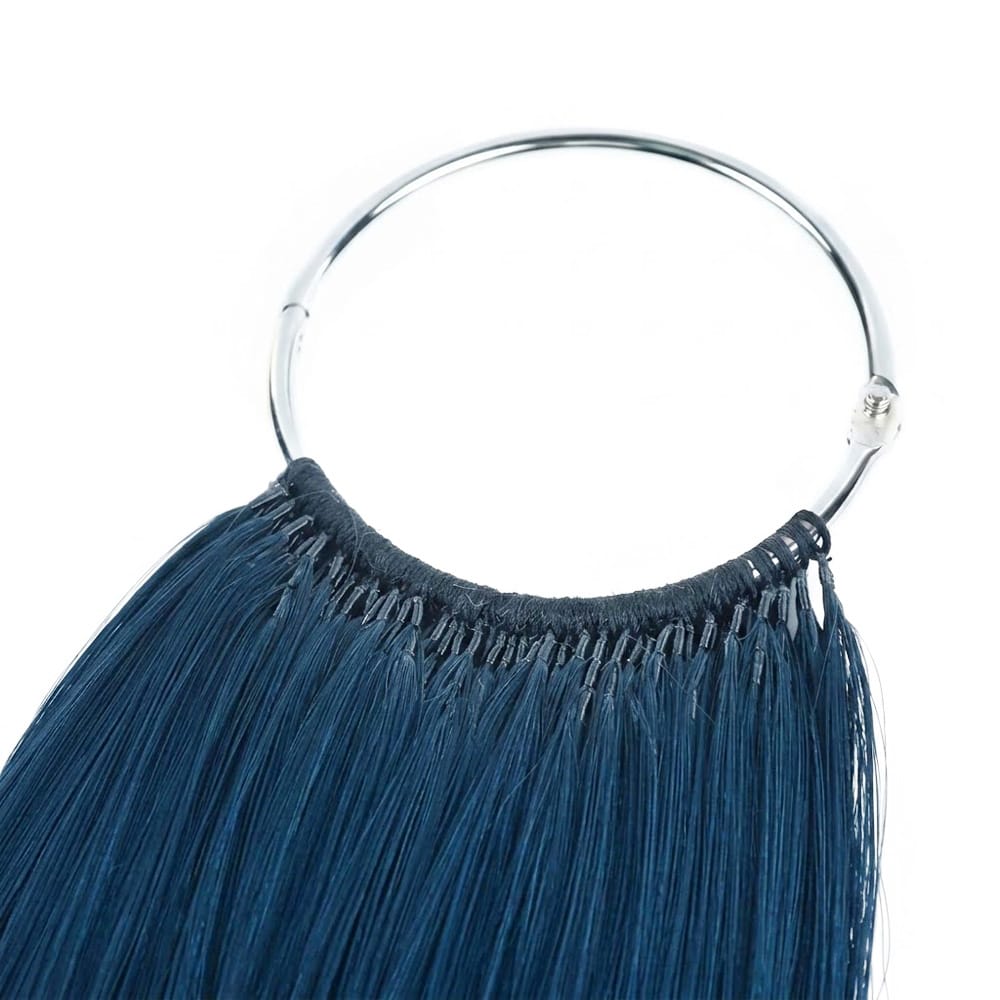 Straight Hair Bundles / Feather Hair Extensions — 100% Virgin Human Hair / Midnight Blue LINKTOWIG