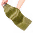 Straight Hair Bundles / Feather Hair Extensions — 100% Virgin Human Hair / Olive Green Blonde LINKTOWIG