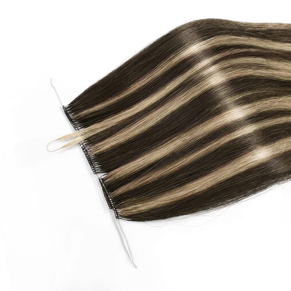 Straight Hair Bundles / Feather Hair Extensions — 100% Virgin Human Hair / Piano Highlight Silver Grey LINKTOWIG