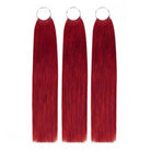 Straight Hair Bundles / Feather Hair Extensions — 100% Virgin Human Hair / Ruby Red LINKTOWIG