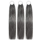 Straight Hair Bundles / Feather Hair Extensions — 100% Virgin Human Hair / Silver Grey LINKTOWIG
