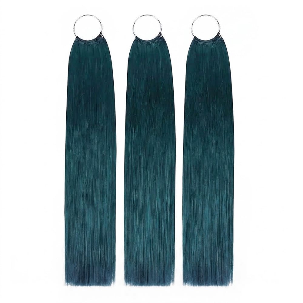Straight Hair Bundles / Feather Hair Extensions — 100% Virgin Human Hair / Teal Green LINKTOWIG