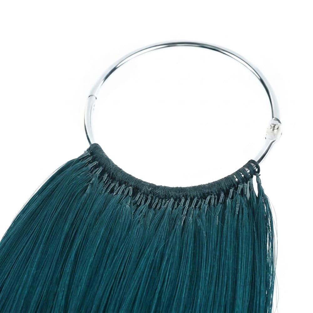 Straight Hair Bundles / Feather Hair Extensions — 100% Virgin Human Hair / Teal Green LINKTOWIG